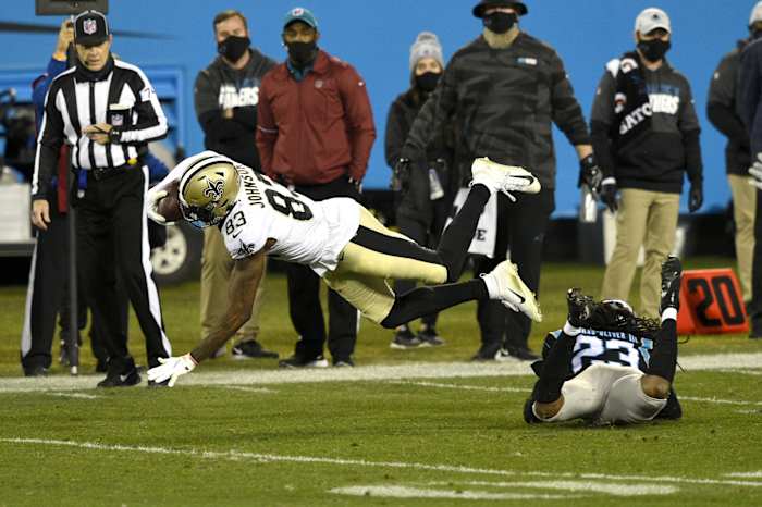 New Orleans Saints wide receiver Juwan Johnson (83). Mandatory Credit: Bob Donnan-USA TODAY Sports